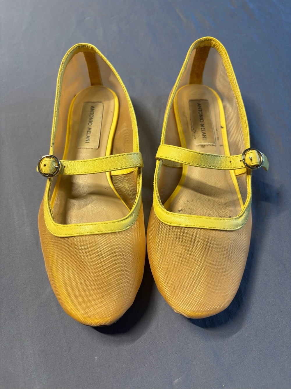 Antonio Melani Yellow Mesh Slippers Sz 5C